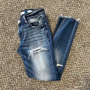 Kancan distressed dark wash jeans